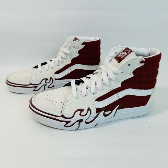NEW Vans Sk8 Hi Flame White Tawny Port size 7.5 - Picture 10 of 13